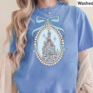 Disney Magical Castle with Blue Coquette Shirt, Magic Kingdom Sweatshirt, Disney Girl Trip, Disneyworld Family shirt