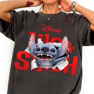 Cute Blue Alien T-Shirt, Live Action Movie 2025 Shirt, Ohana Family Matching Tee, Cartoon Style Vacation Shirt, Making Memories T-Shirt