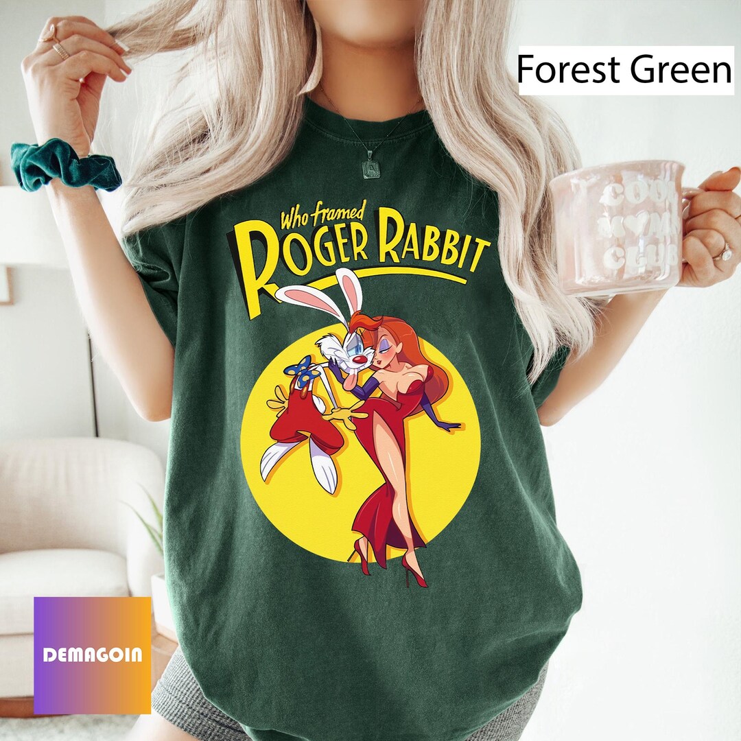 Roger Rabbit Shirt, Retro Cartoon Disney Shirt, Forest Green Disney ...