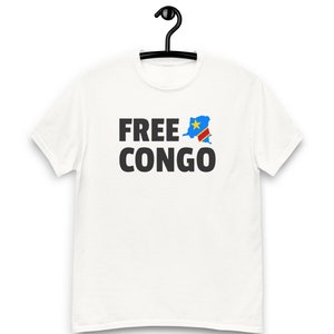 Free Congo T-Shirt, Support Congo T-Shirt, Demokratische Republik Kongo Karte, Stand mit Congo T-Shirt
