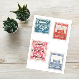 Paquete de pegatinas de sellos palestinos, sello palestino, pegatinas palestinas vintage, Palestina libre, herencia palestina, cultura palestina
