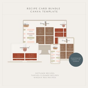 Essential Oil Recipe Card Templates for Young Living Brand Partners - Digital Download for Young Living Entrepreneurs