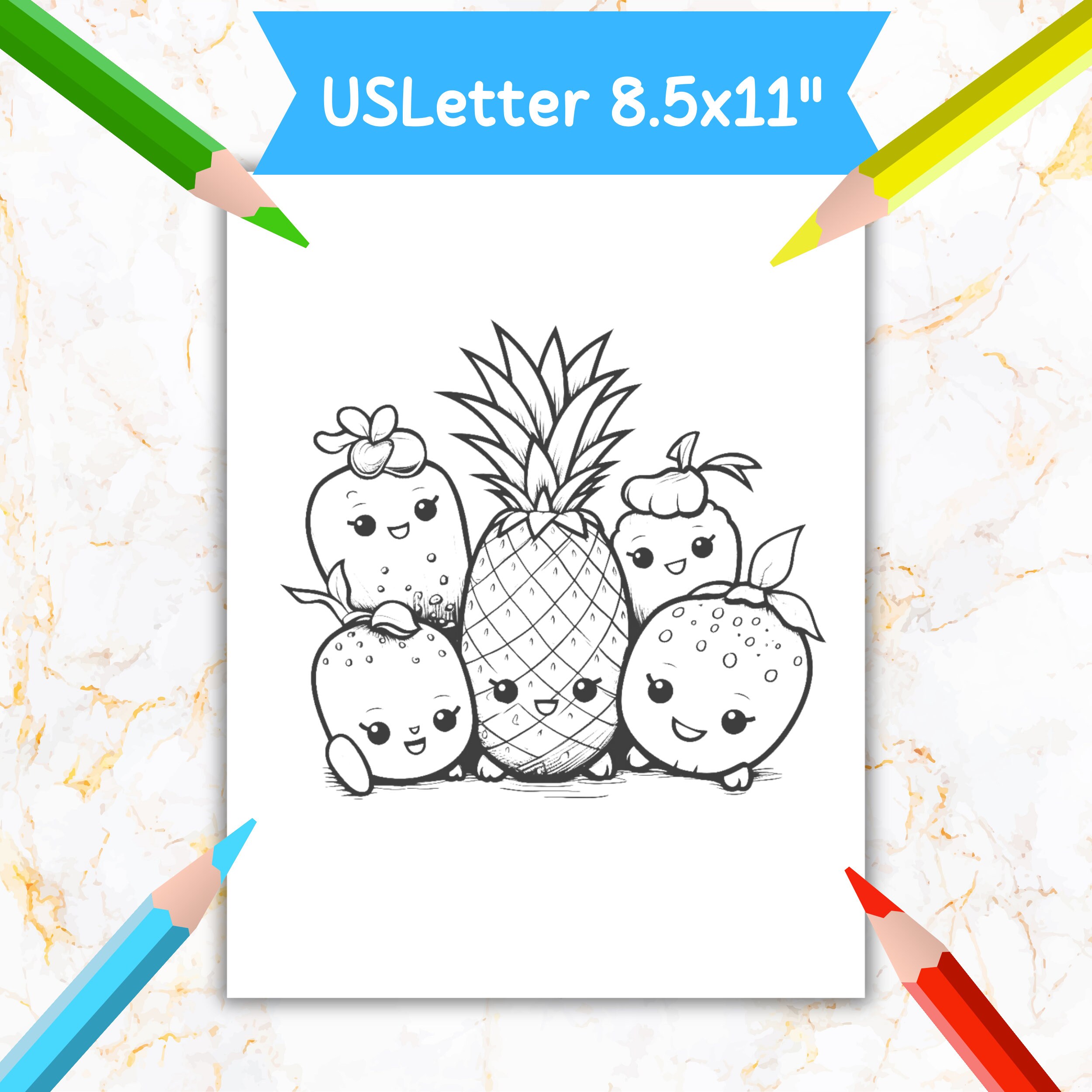 Kawaii a Cute Vegetable Coloring Page Kawaii Coloring Pages 90pages