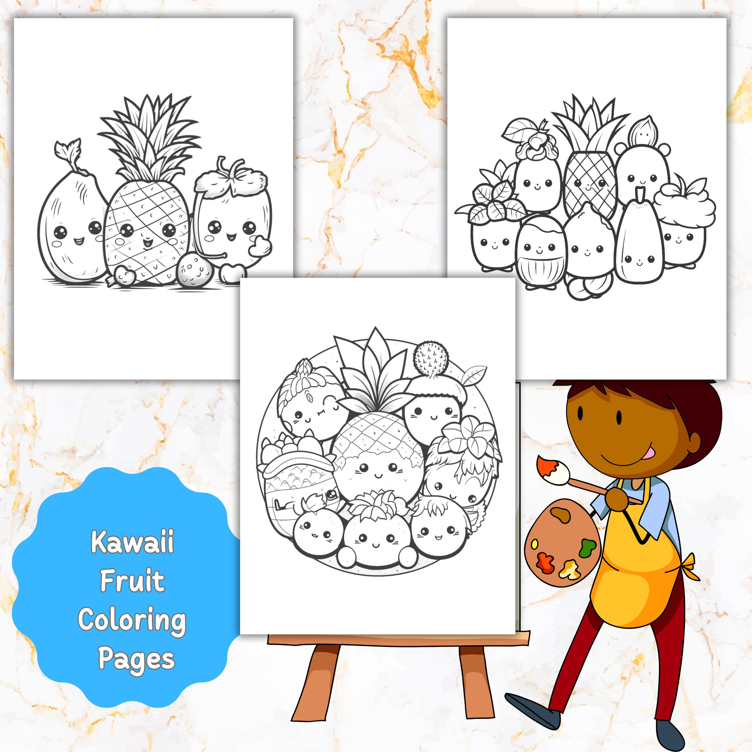 Kawaii a Cute Vegetable Coloring Page Kawaii Coloring Pages 90pages
