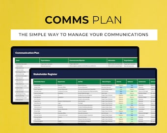 Communication Plan Template: Project & Stakeholder Management (Excel, Google Sheets)