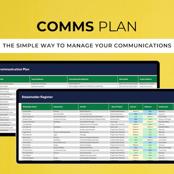 Website Communication Plan Example Communication Plan Template - Etsy