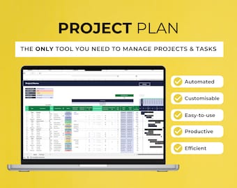 Automated Project Management Gantt Chart Template (Microsoft Excel)
