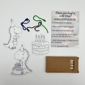 Dinosaur Party Favor: DIY Shrink Plastic Keychain Kit