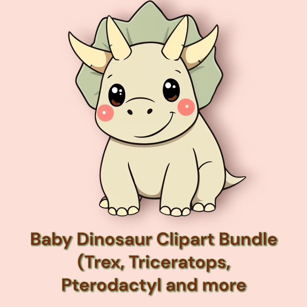 Dinosaur Clipart, Dino PNG, Baby Dino Clip Art, T Rex, Triceratops ...