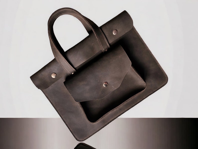 Full-Grain Leather Laptop Bag Handmade Elegance for Professionals, Full Grain Leather 13 Inches Laptop Bag, Handle Bag zdjęcie 1