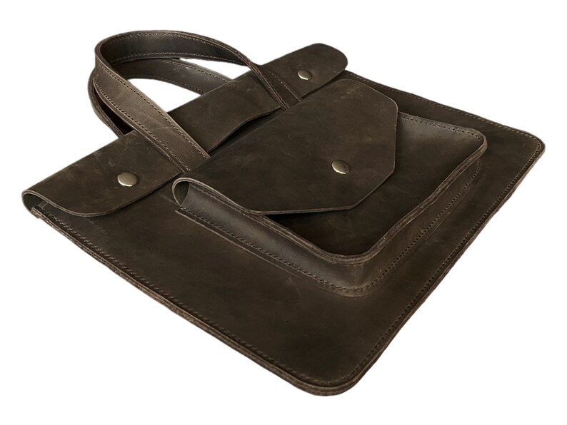 Full-Grain Leather Laptop Bag Handmade Elegance for Professionals, Full Grain Leather 13 Inches Laptop Bag, Handle Bag zdjęcie 7