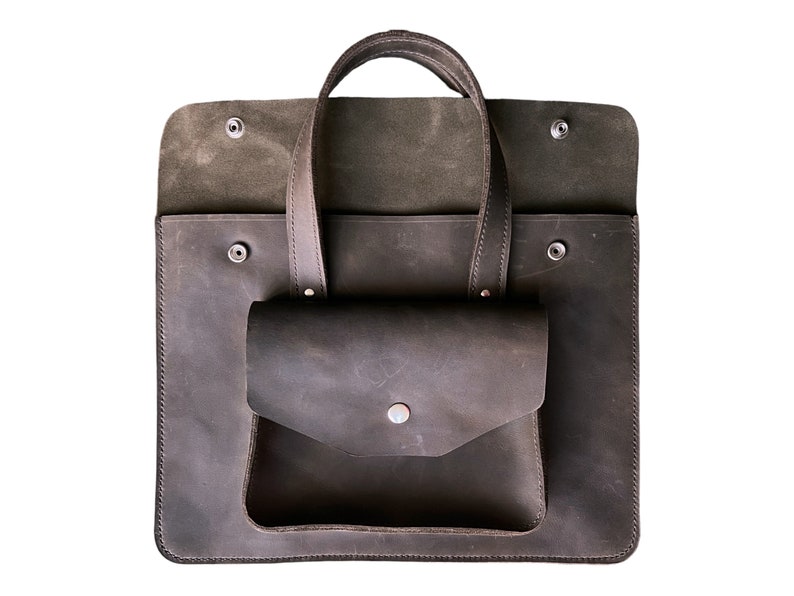 Full-Grain Leather Laptop Bag Handmade Elegance for Professionals, Full Grain Leather 13 Inches Laptop Bag, Handle Bag zdjęcie 8