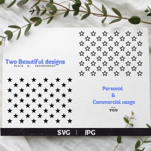 50 STERNE SVG, amerikanische Flaggensterne SVG, Vereinigte Staaten von Amerika SVG, Flaggensterne, 50 Sterne amerikanische Flagge PNG, 50 Sterne SVG-Dateien für Cricut