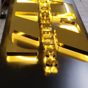 Rose Gold Sign, Custom Gold Sign, Gold Metal  Sign, Gold Letter,  Gold Letters, Gold Mirror Acrylic, 3D Gold Letters, Acrylic Letter Gold
