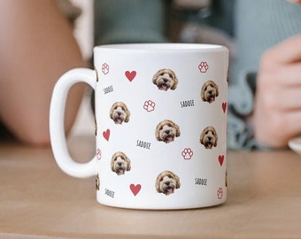 Custom Valentines Dog Mug Gift, Personalized Valentines Mug with Dog, Dog Mom Gift, Custom Dog Face Mug, Valentines Mug with Dog Face