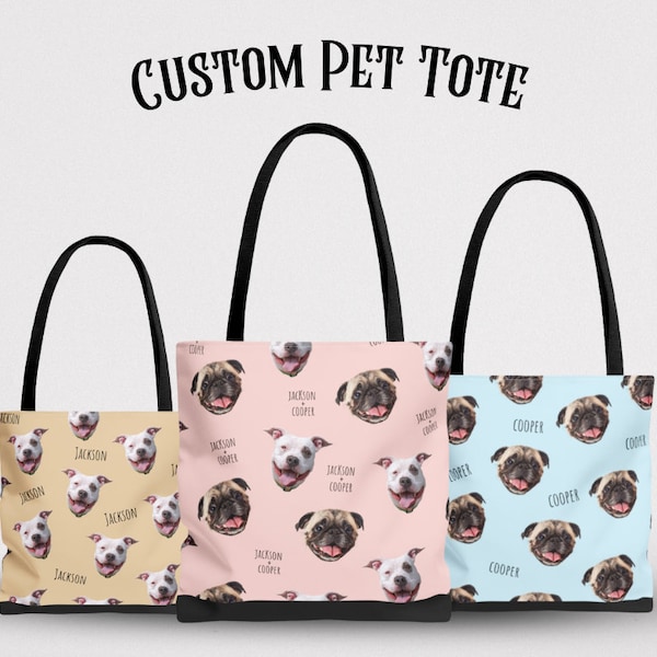 Custom Dog Tote Bag, Custom Dog Person Gift, Custom Pet Face Tote Bag, Custom Pet Picture Gift, Custom Dog Memory, Custom Pet Memory Gifts,