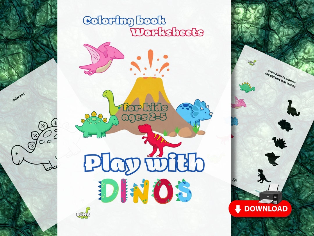 Dinosaur Coloring / Activity Book for Kids | 50+ Pages of Fun ...
