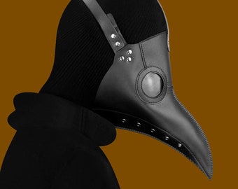 Plague Doctor Hat Mask: Faux Leather Bird Beak, Jackdaw Vibes, Steampunk Chic. Perfect for Masquerade, Halloween.