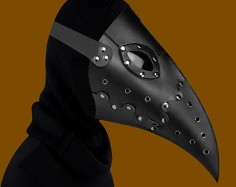 Plague Doctor Hat Mask: Faux Leather Bird Beak, Jackdaw Vibes, Steampunk Chic. Perfect for Masquerade, Halloween.