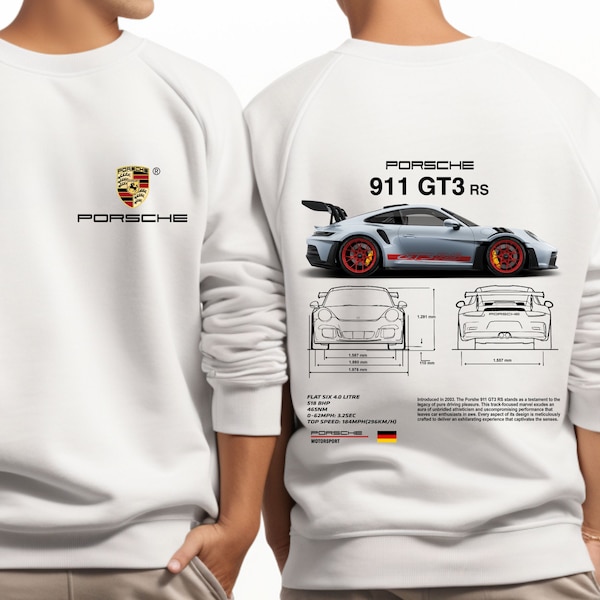 P*rsche 911 GT3 RS Aesthetic Sweatshirt,Trending Sweatshirt, P*rsche 911 GT3 RS 2 side Tshirt,Gift For Fan Unisex Shirt,