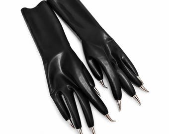 Custom Latex Claw Gloves with Multiple colors Stainless Steel Nails, 35cm or 60cm