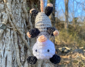 Opossum car accessory, opossum car hanger, possum gift idea, car charm for mirror, mirror hanging, funny gift for man, opossum lovers gift
