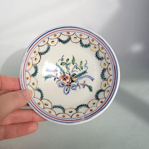 Vintage Portuguese Faience Footed Bowl | Hand-Painted | Fábrica Cerâmica do Carvalhinho, Porto | 1940s–1950s