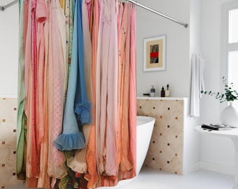 Vintage Vogue Shower Curtain Boho Bathroom Decor Glamorous Bathroom Fashion Bohemian Style For Bathroom Bathtub Decoration fashion closet
