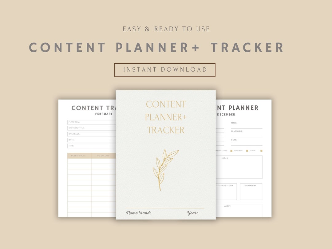 Printable Content Planner Tracker Monthly Printable Social Media Printable Content Planner Tracker Monthly Printable Social Media