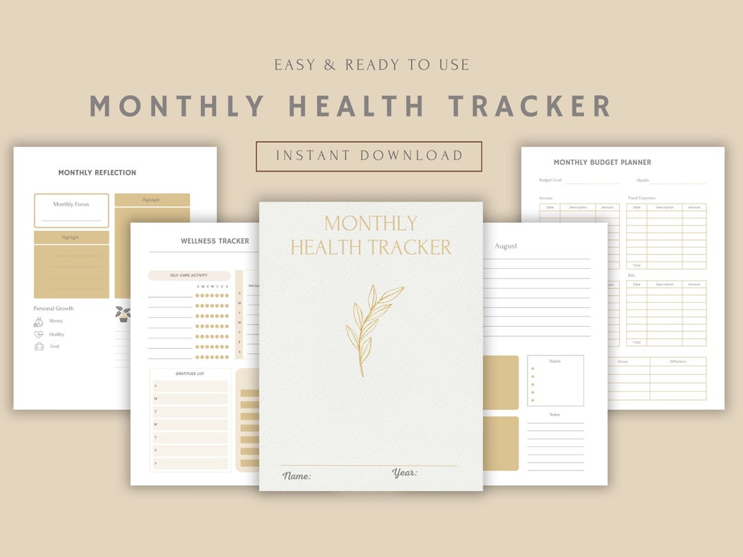 Monthly Habit Tracker Printable | Self Care Planner | Love Journal for ...