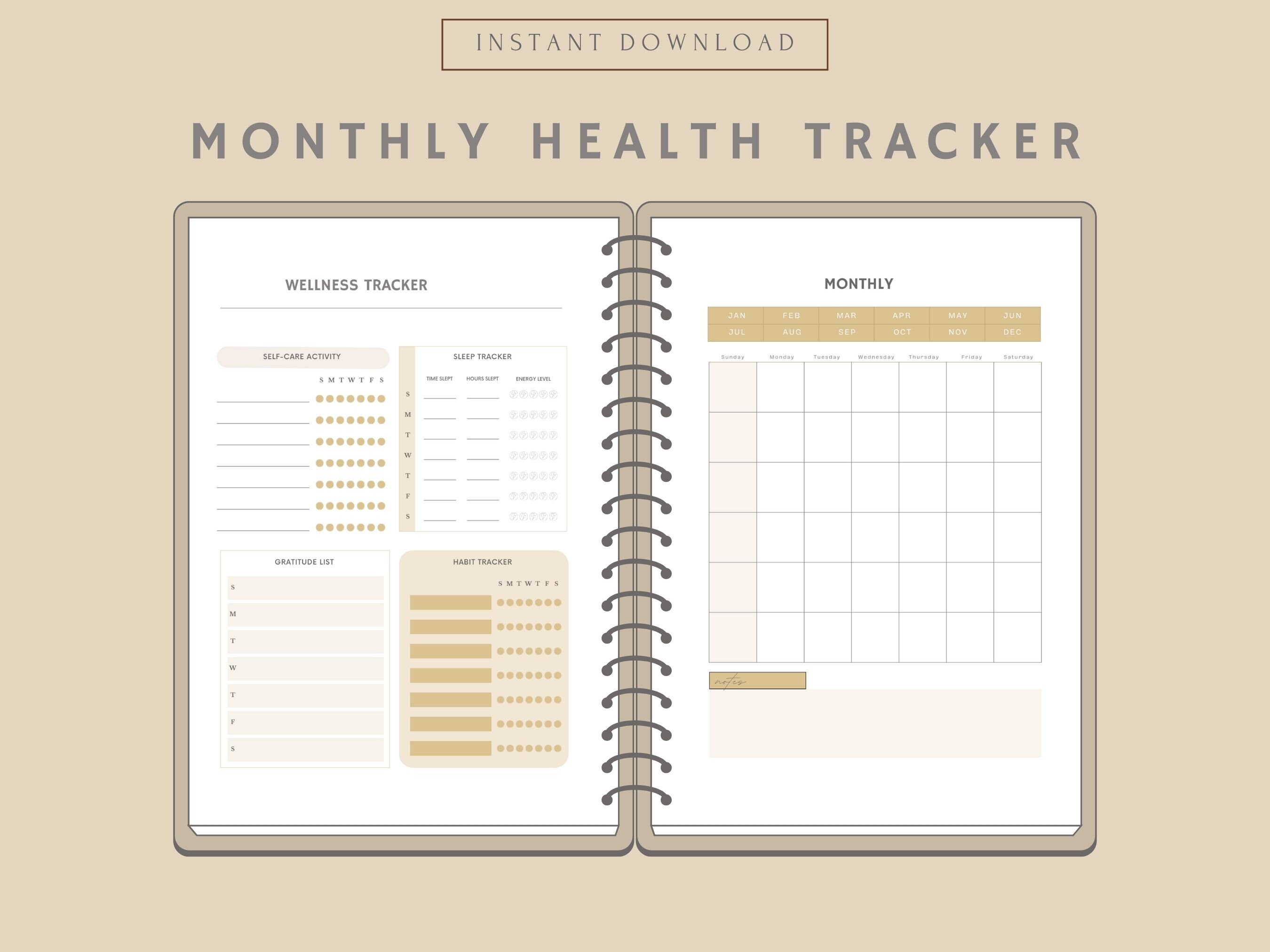 Monthly Habit Tracker Printable | Self Care Planner | Love Journal for ...