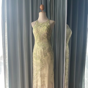 Elegant pistachio green-white ombré sequin Mia bella prom dress cocktail dress evening dress size 6