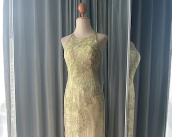 Elegant pistachio green-white ombré sequin Mia bella prom dress cocktail dress evening dress size 6