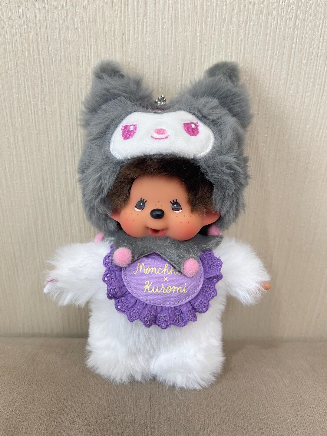 Monchhichi Sanrio Keychain Kuromi Japan Limited 2025 Plush Mascot ...