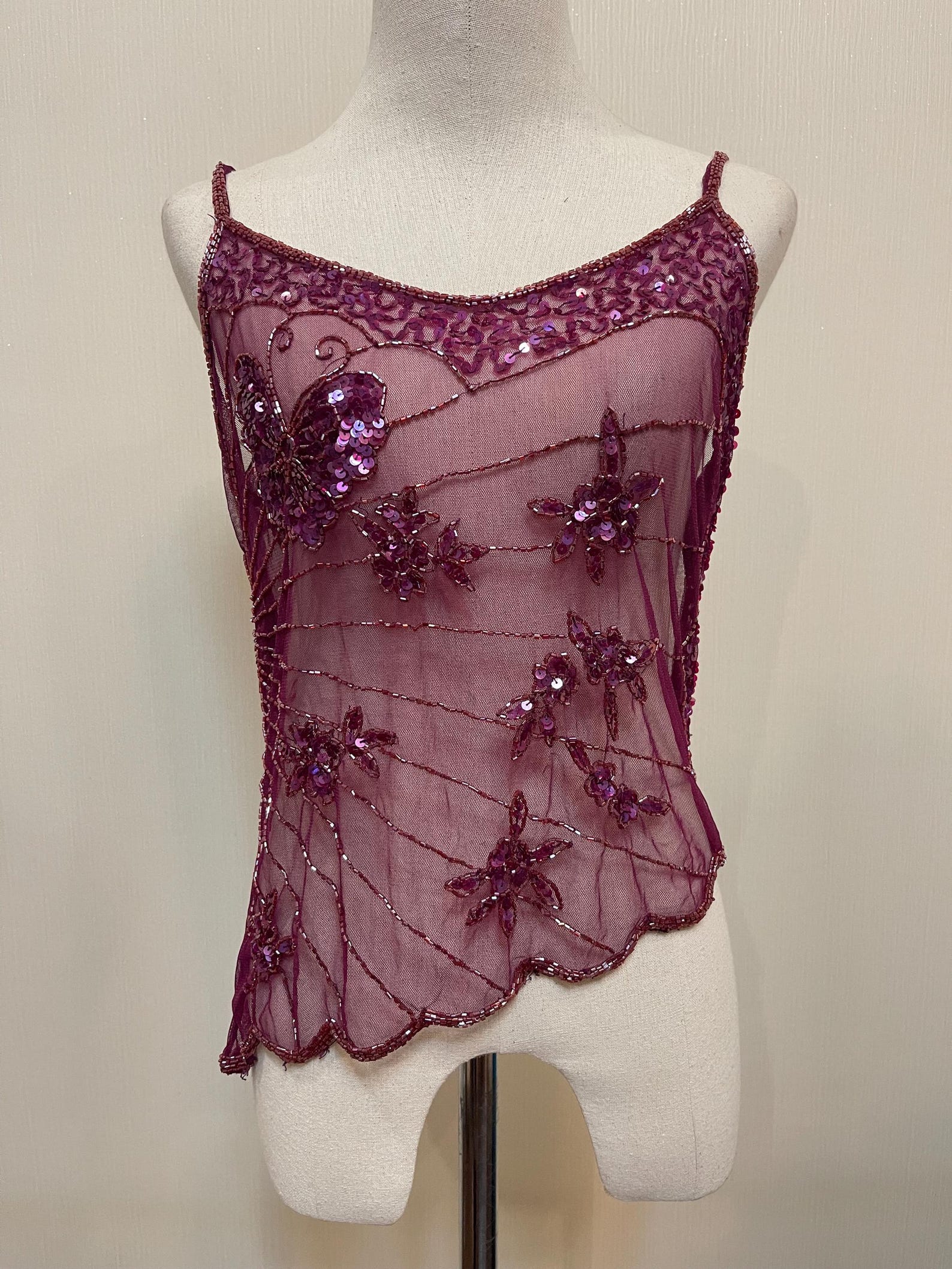 Vintage Butterflies Mesh Top