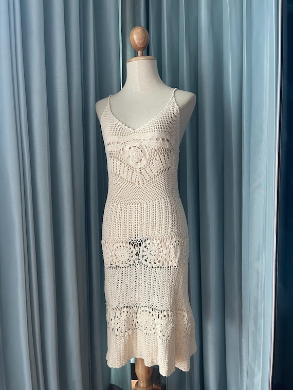 cream knit beach dress Crochet Slip | Boho Midi Dress | Open Knit Cover up Dress | Handmade Look Summer Beach Dress Size:Pre-order 7XL cf-size-5 Diane Kruger is a Cream maxi fuller skirt allows room