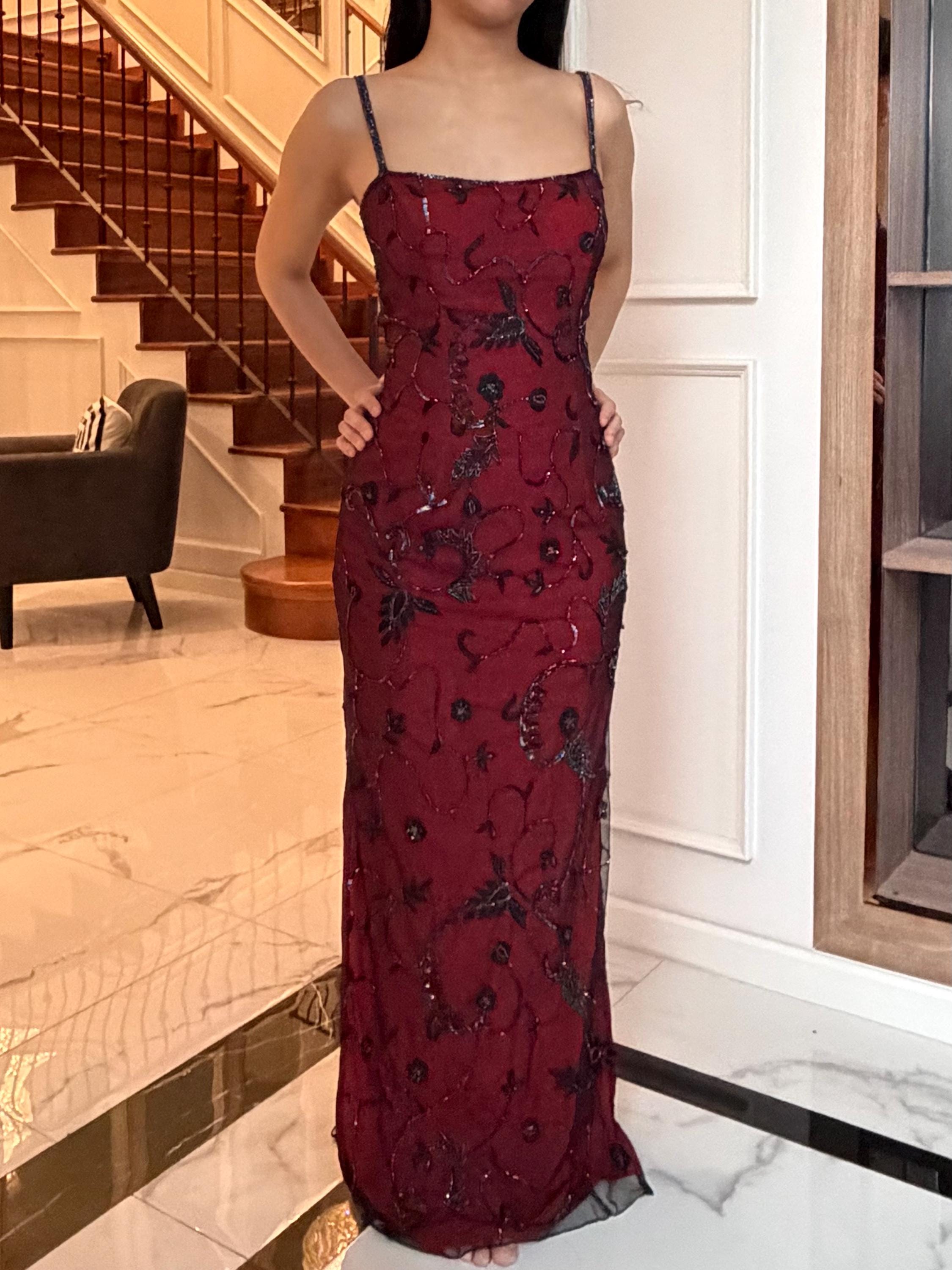 Burgundy Dress With Black Overlay - Etsy Burgundy Dress With Black Overlay - Etsy