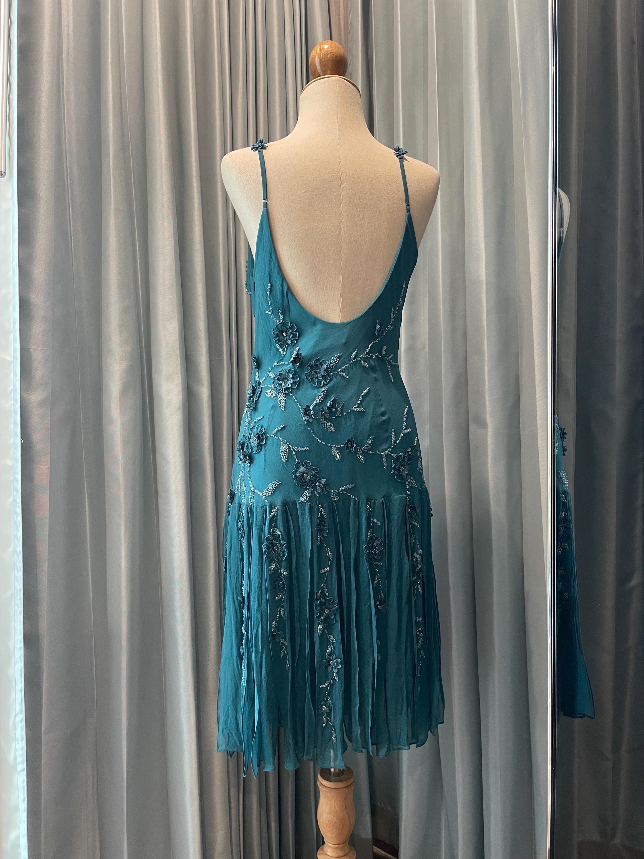 Vintage Y2K Sue Wong Nocturne Silk Dress: Beaded Floral Embroidery, Fairy  Grunge Gown, Size 10 Deadstock 90s - Etsy