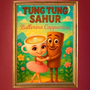 Tung Tung Sahur & Ballerina Cappuccina poster