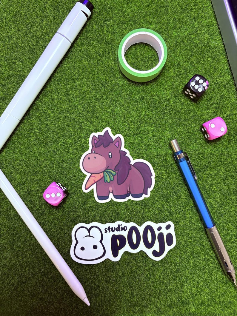 Chibi Horse Waterproof Sticker | Laptop Sticker, Waterbottles, Journals ...