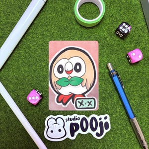Pokemon Rowlette Hand-Drawn Magic: The Gathering Token | Custom MTG Art Card | Fits Standard Sleeves