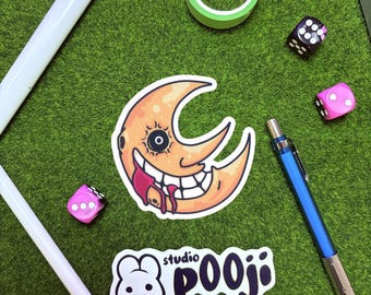 Soul Eater Moon Waterproof Stickers | Handcrafted Sticker for Water Bottles, Laptops, and More