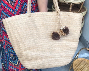 Bamboo woven handbag for women - wicker side bag handmade from Thailand - boho chic hand crafted women shopping bag - wicker shoulder bag