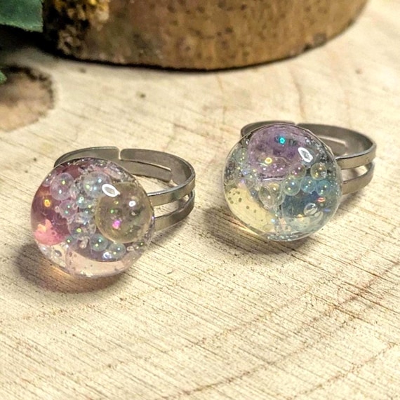 Iridescent Bubble Resin Ring, Handmade Fairy Jewelry, Fantasy gift