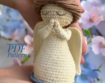 Modèle de poupée ange Amigurumi, modèle facile au crochet Amigurumi, PDF ange au crochet, DIY cadeaux pour nouveau-né, Sweet Iittle Guardian.