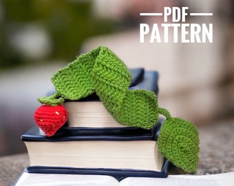 Modèle au crochet, modèle PDF, marque-page fraise, marque-page au crochet, fraise, amigurumi, cadeau fête des mères