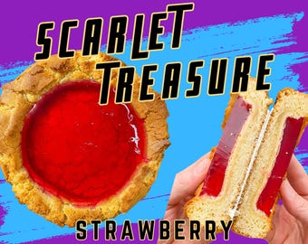 Scarlet Treasure Keksrezept, Erdbeer-Gelee-Vanille-Butter-Kekse, gefüllte Gourmet-Bäckerei (digital)