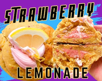 Recette de biscuits farcis à la limonade et aux fraises | Gourmet NY Style, Lemon Curd, Fraises, Cadeaux, Boulangerie maison