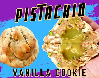 Pistachio Cookie Recipe, Gourmet Cookie, Homemade Cookies, Bakery Recipe, Recipes, Stuffed Cookie, Gourmet Stuffed Cookie, NY style cookies