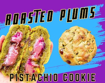 Roasted Plums Pistachio Cookie Recipe, Gourmet Cookie Recipe, Homemade Cookies, Bakery Recipe, Exchange Recipes, Stuffed Cookie